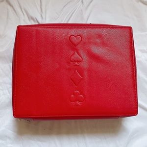 Estee Lauder red cosmetic bag suitcase